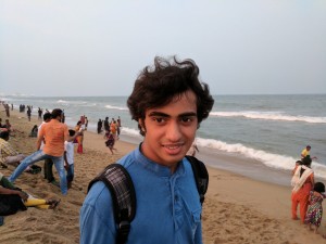 My son at Marina beach